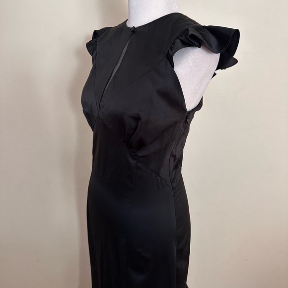 NWOT LES RÊVERIES Ruffle Trim Satin Gown - Picture 6 of 13